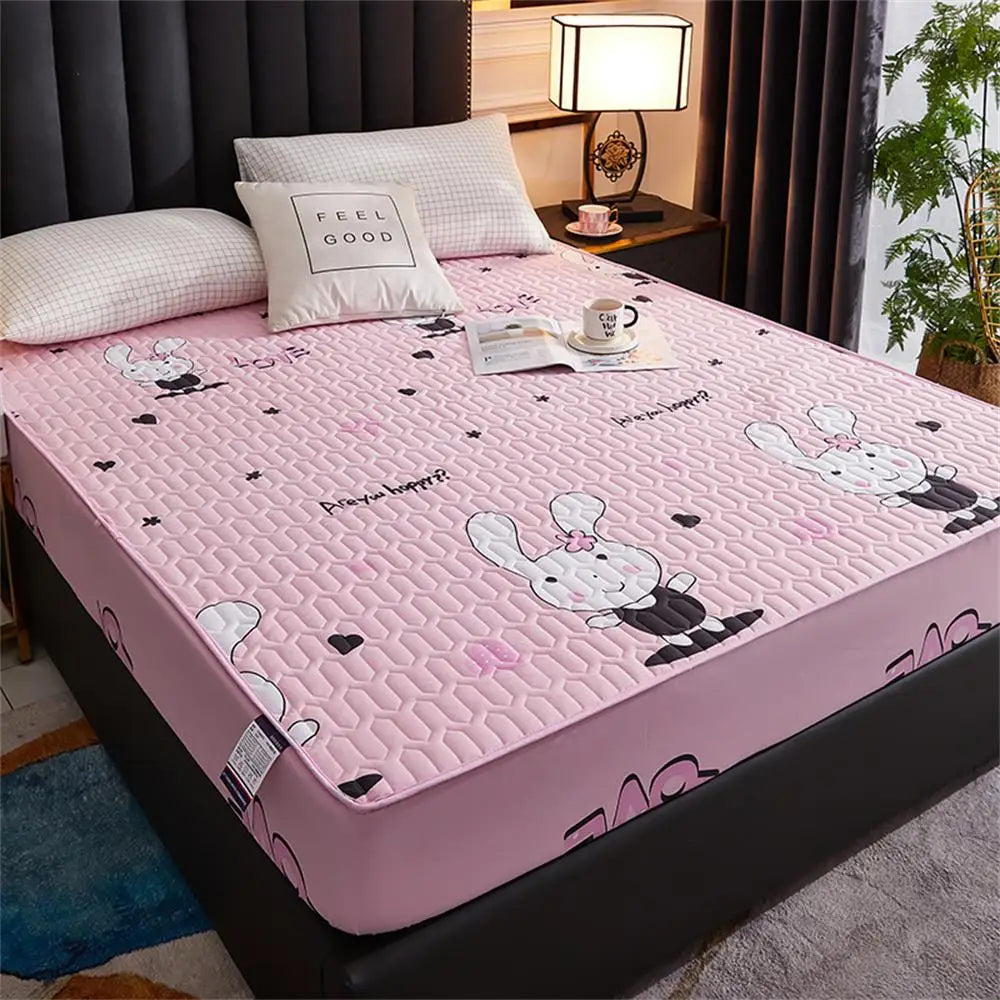 Waterproof Thicken Mattress Pad Protector | Skin-Friendly Durable Fitted Sheet Bed Cover | Latex Mat Cover 150x200 / 160x200 / 180x200