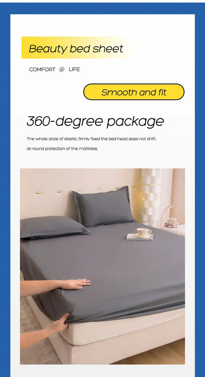 Waterproof Fitted Bed Sheet With 360 Elastic Band Bedsheet Bedspreads for Single Double King Queen Size Mattress Protector Cover