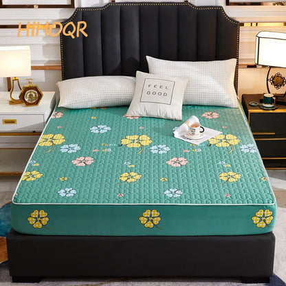 Waterproof Thickened Mattress Pad Protector – Skin-Friendly Durable Fitted Bed Sheet Cover, Latex Mat Cover (120x200 / 150x200 / 180x200)