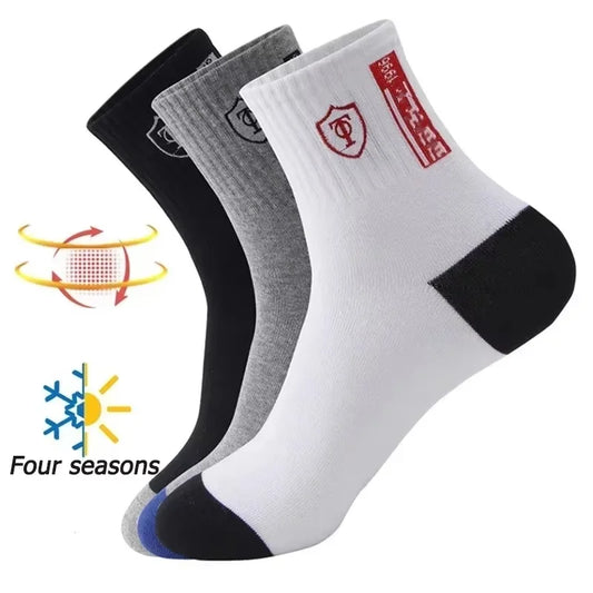 10 Pairs Breathable Cotton Sports Socks for Men – Bamboo Fiber Deodorant Business & Casual Socks