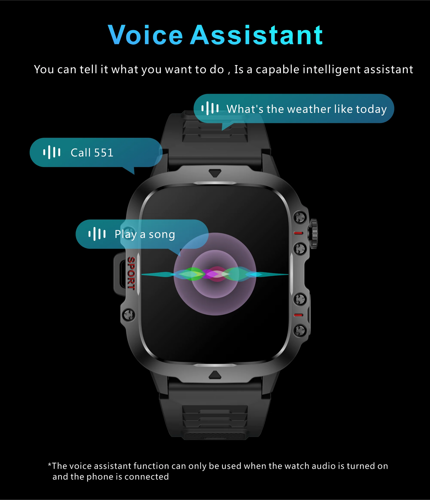 LIGE Outdoor Smart Watch Men – 2.01" Screen, Waterproof, Bluetooth Call & AI Voice for Android & iOS