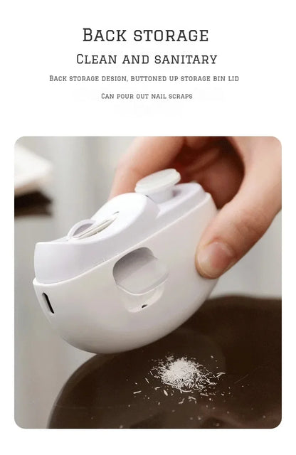 2-in-1 Electric Nail Clipper & Grinder – Portable Automatic Nail Trimmer with Polishing Function for Easy Manicure