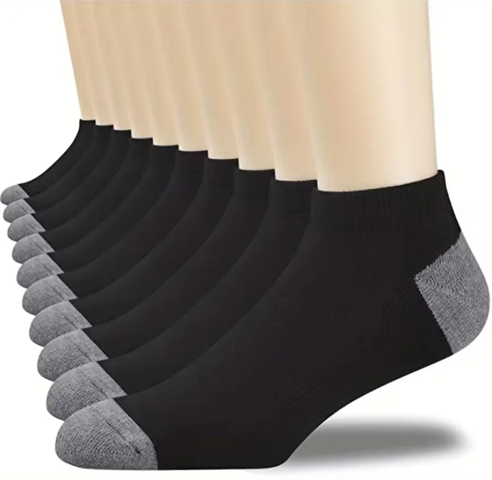 10 Pairs Breathable Cotton Sports Socks for Men – Bamboo Fiber Deodorant Business & Casual Socks