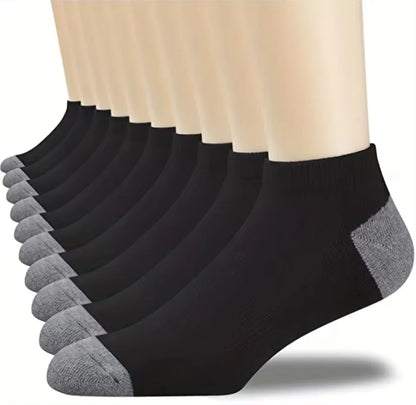 10 Pairs Breathable Cotton Sports Socks for Men – Bamboo Fiber Deodorant Business & Casual Socks