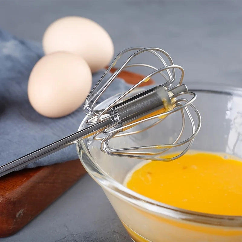 Stainless Steel Egg Beater – Semi-Automatic Hand Mixer for Baking & Cooking