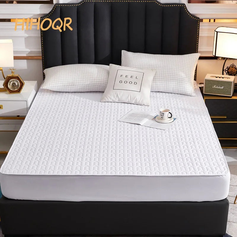 Waterproof Thickened Mattress Pad Protector – Skin-Friendly Durable Fitted Bed Sheet Cover, Latex Mat Cover (120x200 / 150x200 / 180x200)