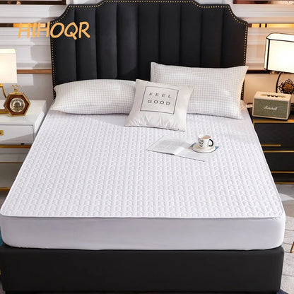 Waterproof Thickened Mattress Pad Protector – Skin-Friendly Durable Fitted Bed Sheet Cover, Latex Mat Cover (120x200 / 150x200 / 180x200)