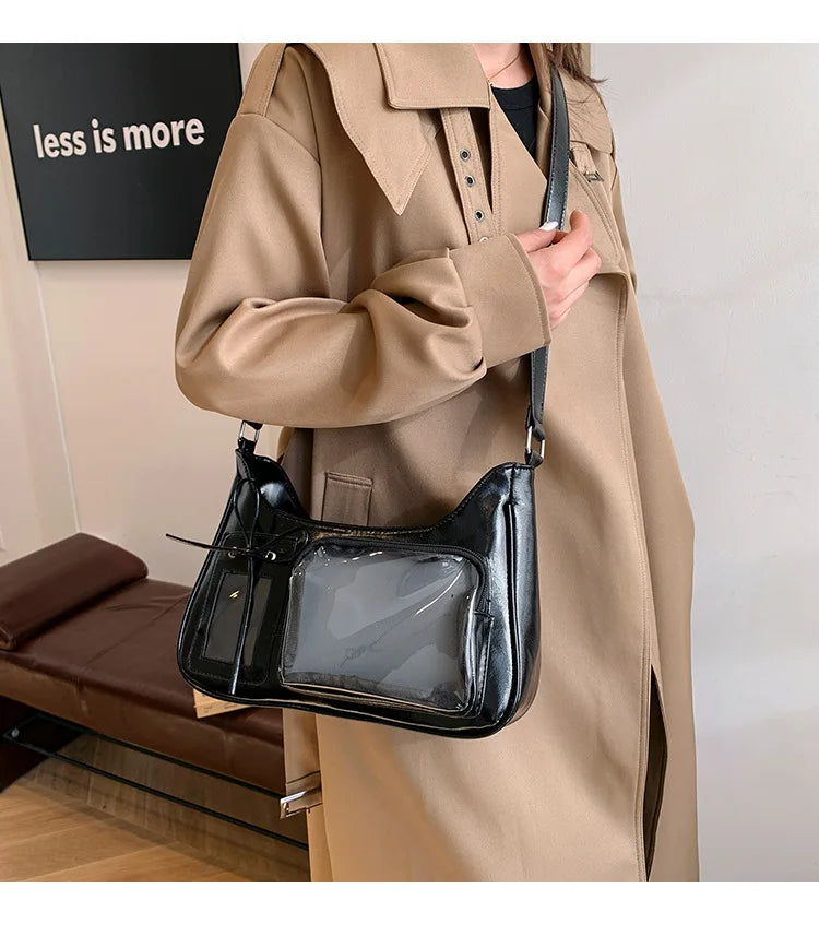 Women’s Korean Transparent Ita Shoulder Bag – Japanese Preppy Designer School Crossbody Purse