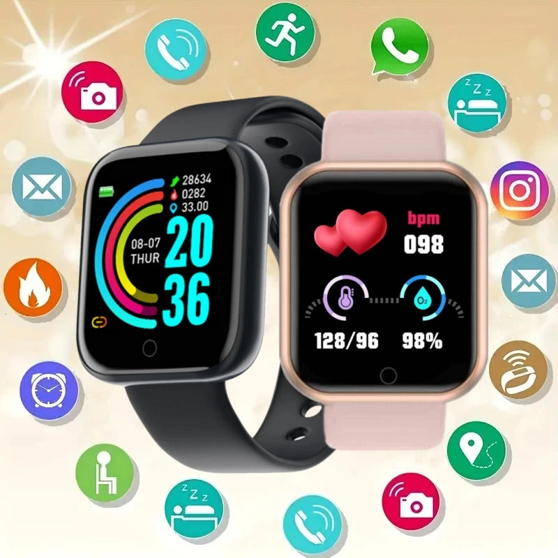Smart Watch 2025 – Bluetooth Sports Fitness Tracker with Music Control, Sleep & Step Monitor for Men & Women