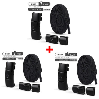 8mm No-Tie Elastic Shoe Laces – Press Lock Flat Shoelaces for Kids & Adults