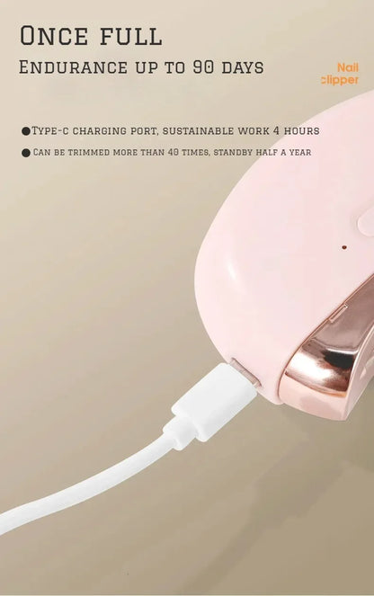 2-in-1 Electric Nail Clipper & Grinder – Portable Automatic Nail Trimmer with Polishing Function for Easy Manicure