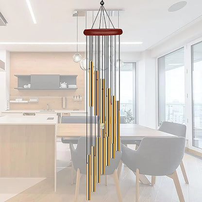 Aluminum Wind Chimes with Hook – Gold & Silver Tubes for Outdoor, Memorial, or Gift Decor
