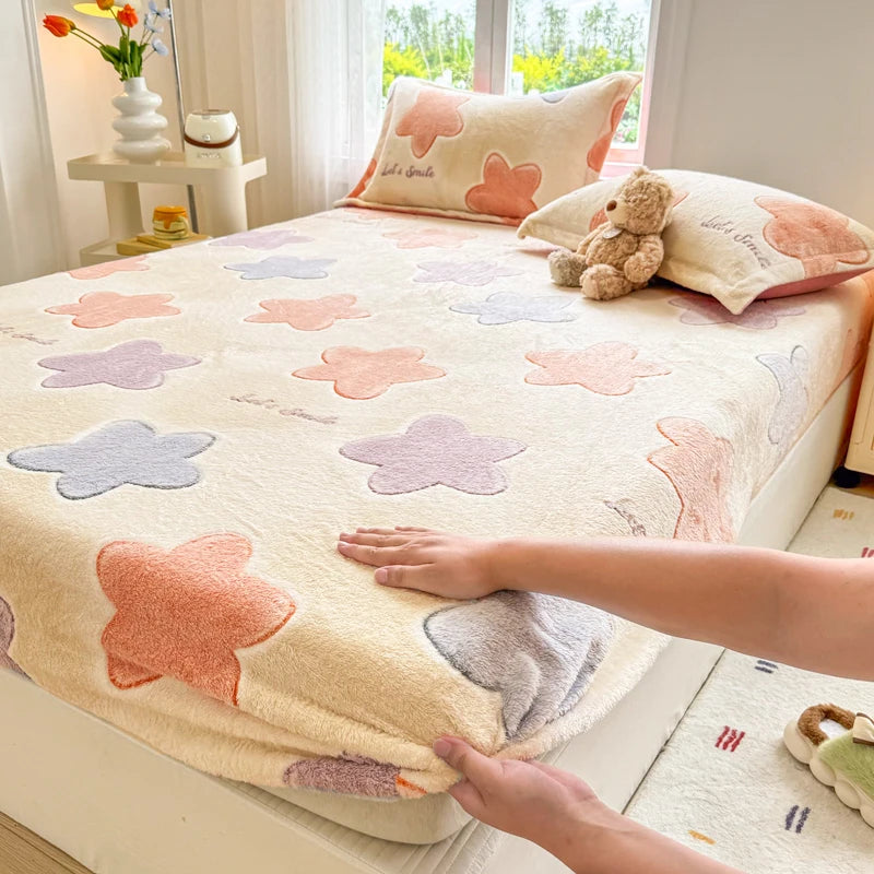 Warm Winter Bedsheet | Skin-Friendly Fitted Sheet | Mattress Protector for Adults & Kids | No Pillowcase