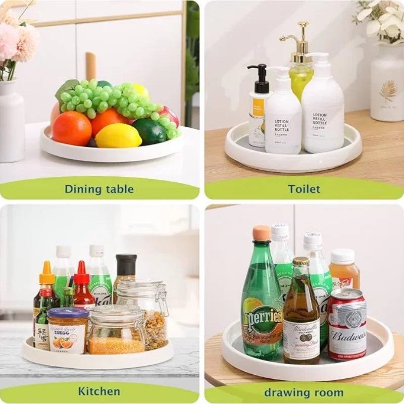 360° Turntable Lazy Susan Spice Organizer – Rotating Kitchen Rack