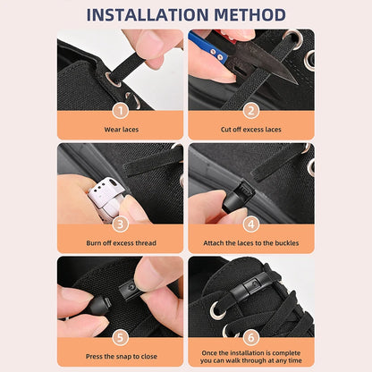 8mm No-Tie Elastic Shoe Laces – Press Lock Flat Shoelaces for Kids & Adults