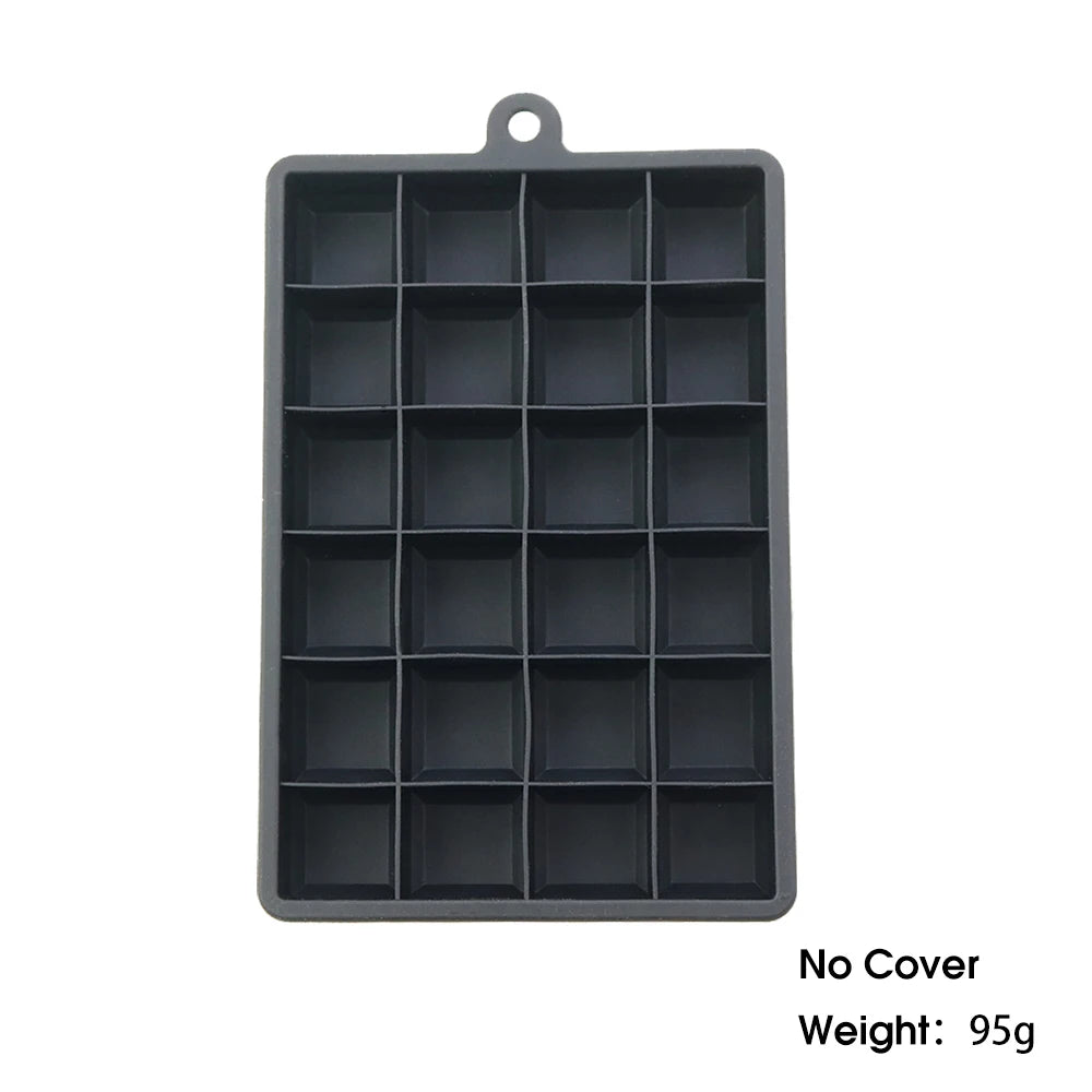 24-Hole Silicone Ice Tray – Square Mold for Ice, Food Puree & Cocktails