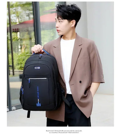 Men’s Oxford Business Backpack – Waterproof Laptop Bag, Leisure Travel & High School Student Bag