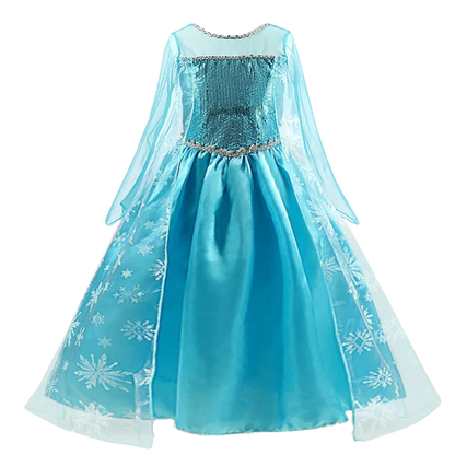 Girls Elsa Princess Dress – Frozen Snow Queen Costume for Kids 2025 Carnival & Party