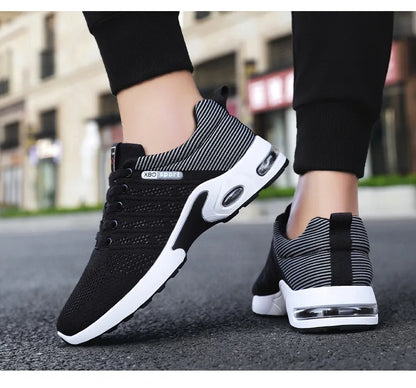 Men’s 2025 Trend Breathable Lace-Up Running Shoes – Lightweight Casual Sports Shoes