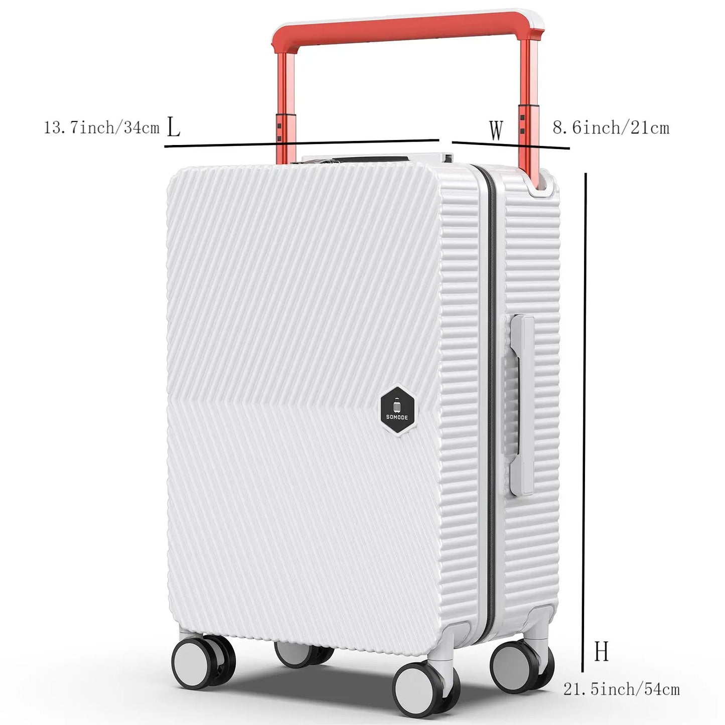 Lightweight 22" Carry-On Luggage – Hard Shell Suitcase with 360° Spinner Wheels, Airline-Approved & LSA Lock Dual Zippers