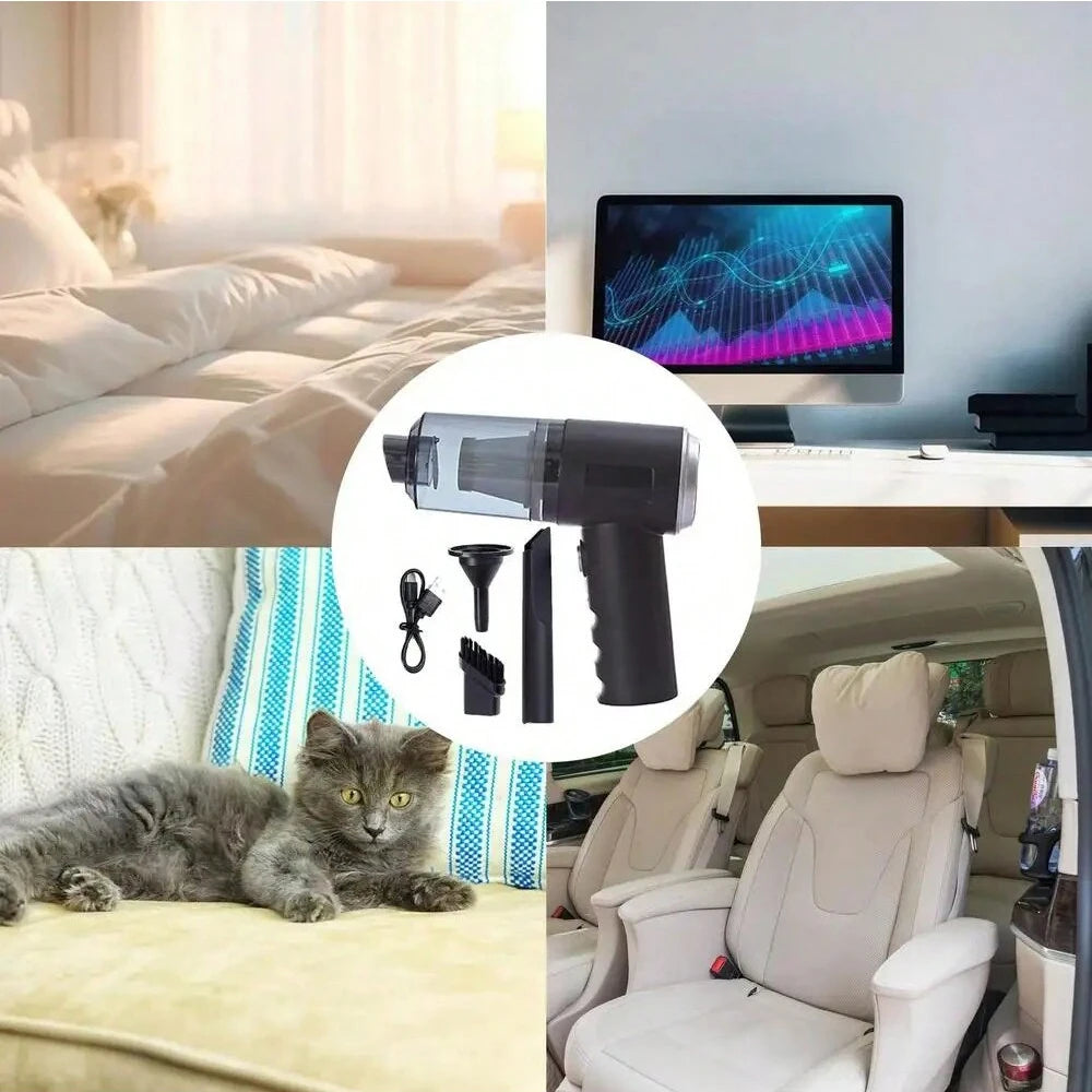 3-in-1 Vacuum Cleaner – USB Rechargeable Suction & Blowing Mini Vacuum for Car & Home