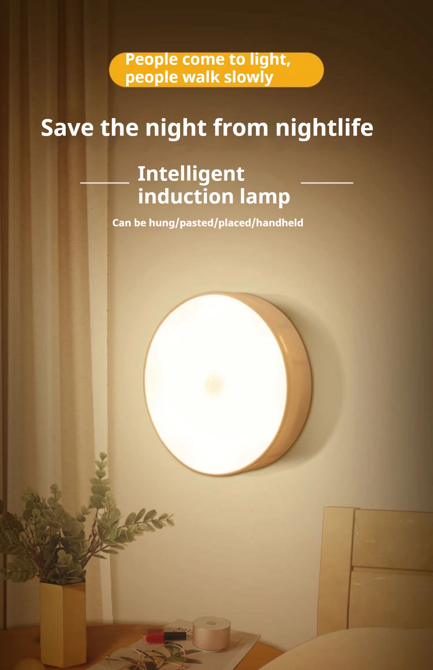 Motion-Activated Night Light – Wireless LED Lamp for Home & Hallways