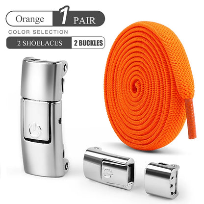 8mm No-Tie Elastic Shoe Laces – Press Lock Flat Shoelaces for Kids & Adults