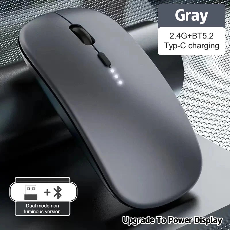 Portable Wireless Mouse Bluetooth 2.4GHz Dual Mode | Silent Ergonomic Mouse for Laptop, PC & MacBook
