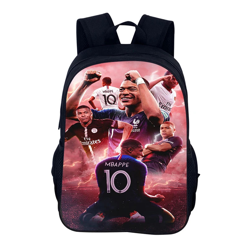 Football Sports School Backpack Set – Boys School Bag with Shoulder Bag & Pencil Case, Star Player Design, Best Gift
