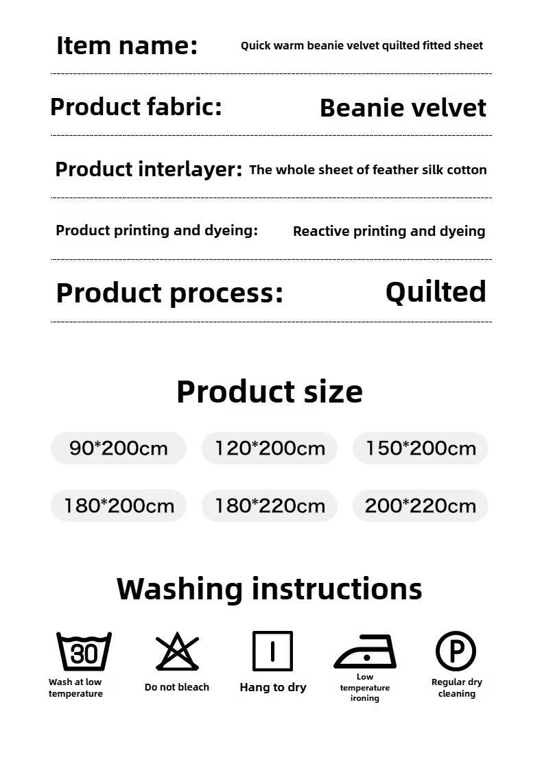 Winter Fleece Mattress Protective Cover | Thickened Milk Fleece Fitted Sheet | Padded Plaid 3-Piece Set
