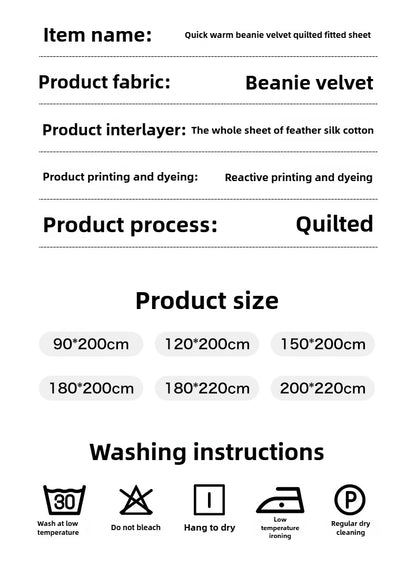 Winter Fleece Mattress Protective Cover | Thickened Milk Fleece Fitted Sheet | Padded Plaid 3-Piece Set