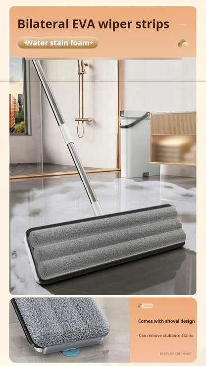 Spin Flat Mop With Bucket Set 40cm | Hands-Free Floor Cleaner with Automatic Water Separation & Microfiber Pads
