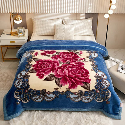 Winter Double Layer Raschel Blanket – Thick Warm Heavy Fluffy Fleece Quilt 150x200cm
