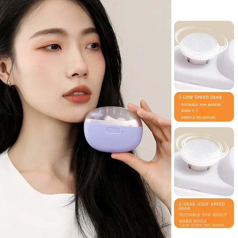 2-in-1 Electric Nail Clipper & Grinder – Portable Automatic Nail Trimmer with Polishing Function for Easy Manicure