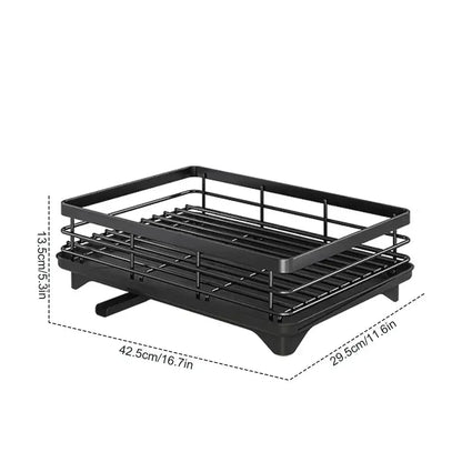 2-Tier Bowl Rack – Adjustable Dish Drainer & Kitchen Utensil Organizer