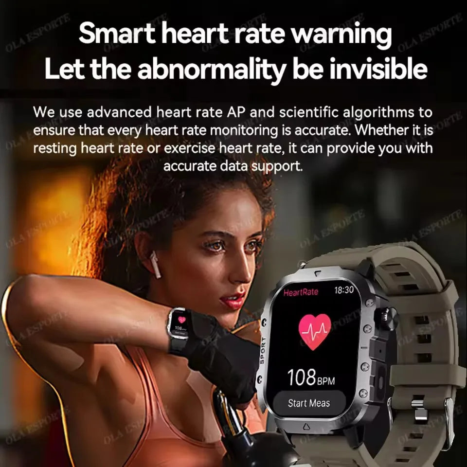 Men’s Military Outdoor GPS Sports Smart Watch – Heart Rate, Sleep Monitor & Waterproof Fitness Watch for iOS & Android