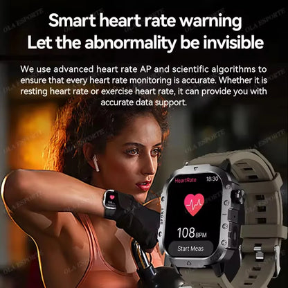 Men’s Military Outdoor GPS Sports Smart Watch – Heart Rate, Sleep Monitor & Waterproof Fitness Watch for iOS & Android