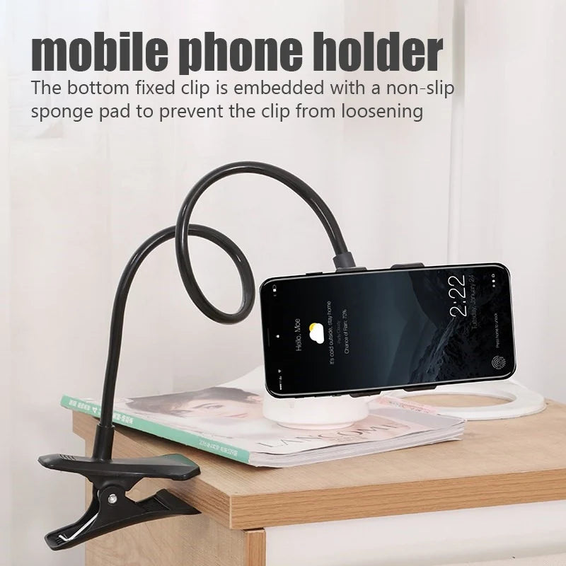 Universal Mobile Phone Holder – Flexible Lazy Adjustable Cell Phone Clip Stand for Bed, Desk & Home
