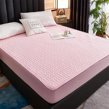 Waterproof Thicken Mattress Pad Protector | Skin-Friendly Durable Fitted Sheet Bed Cover | Latex Mat Cover 150x200 / 160x200 / 180x200