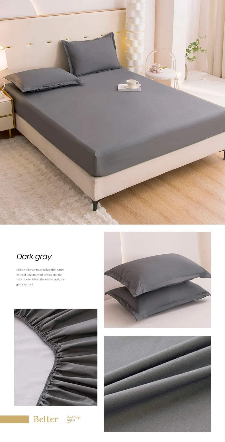 Waterproof Fitted Bed Sheet With 360 Elastic Band Bedsheet Bedspreads for Single Double King Queen Size Mattress Protector Cover