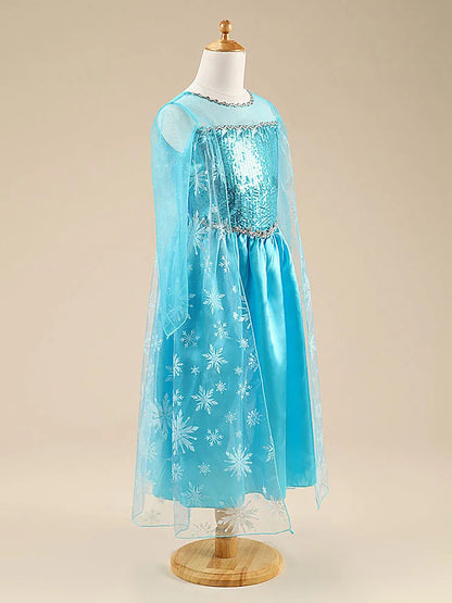 Girls Elsa Princess Dress – Frozen Snow Queen Costume for Kids 2025 Carnival & Party