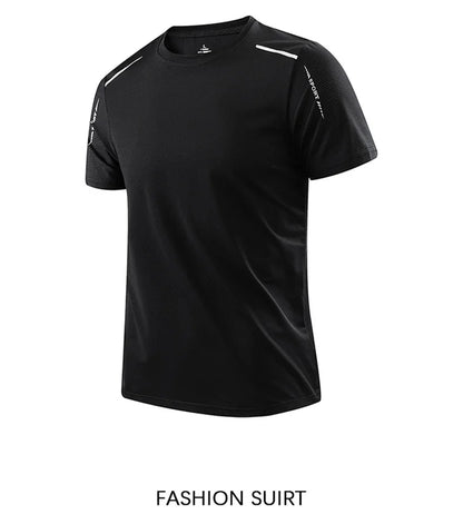 CHRLCK Men’s Quick-Dry Running T-Shirt – Breathable Outdoor Sports Short Sleeve Tee for Summer