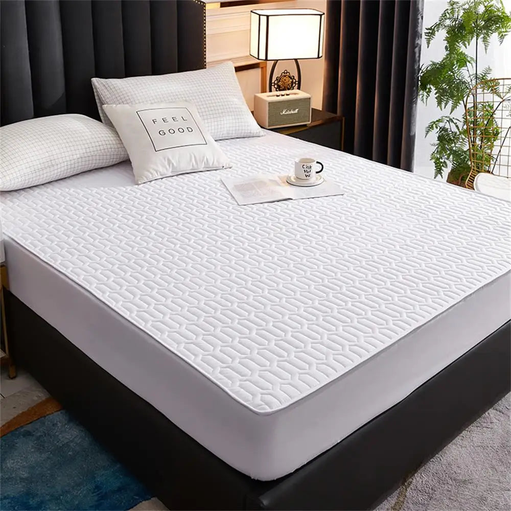 Waterproof Thicken Mattress Pad Protector | Skin-Friendly Durable Fitted Sheet Bed Cover | Latex Mat Cover 150x200 / 160x200 / 180x200