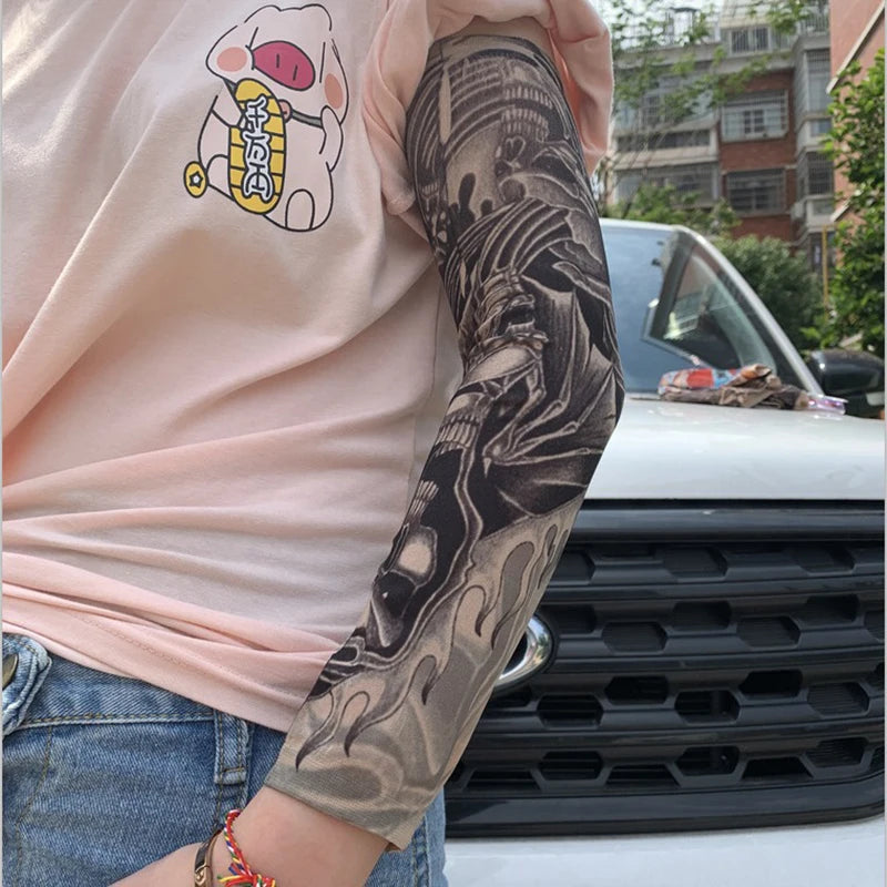 6 PCS Tattoo Sleeves for Men & Women – Elastic Arm Covers for Outdoor, Sports & Party Style