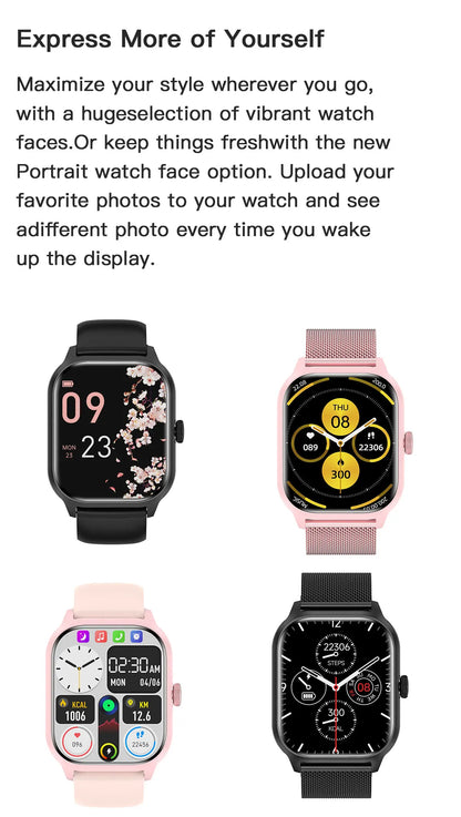 Smart Watch 2025 – Bluetooth Calling, Fitness Tracker & Music Control for Android & iOS
