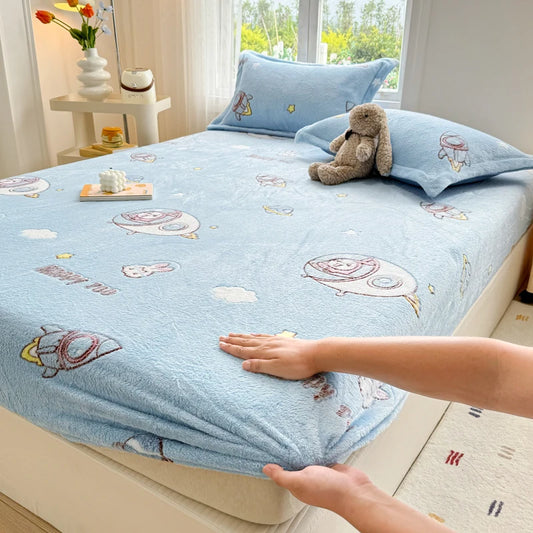 Warm Winter Bedsheet | Skin-Friendly Fitted Sheet | Mattress Protector for Adults & Kids | No Pillowcase
