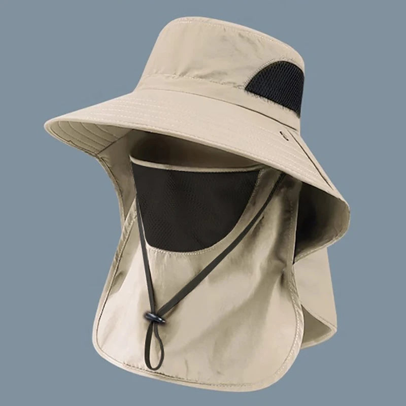 Summer UV Protection Sun Hat – Outdoor Fishing, Hiking & Camping Bucket Cap with Neck Flap for Men & Women
