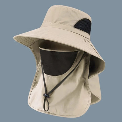Summer UV Protection Sun Hat – Outdoor Fishing, Hiking & Camping Bucket Cap with Neck Flap for Men & Women