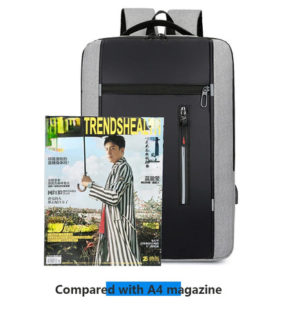 Waterproof Business Backpack for Men – USB Charging 15.6” Laptop Bag, Large Capacity School & Travel Backpack