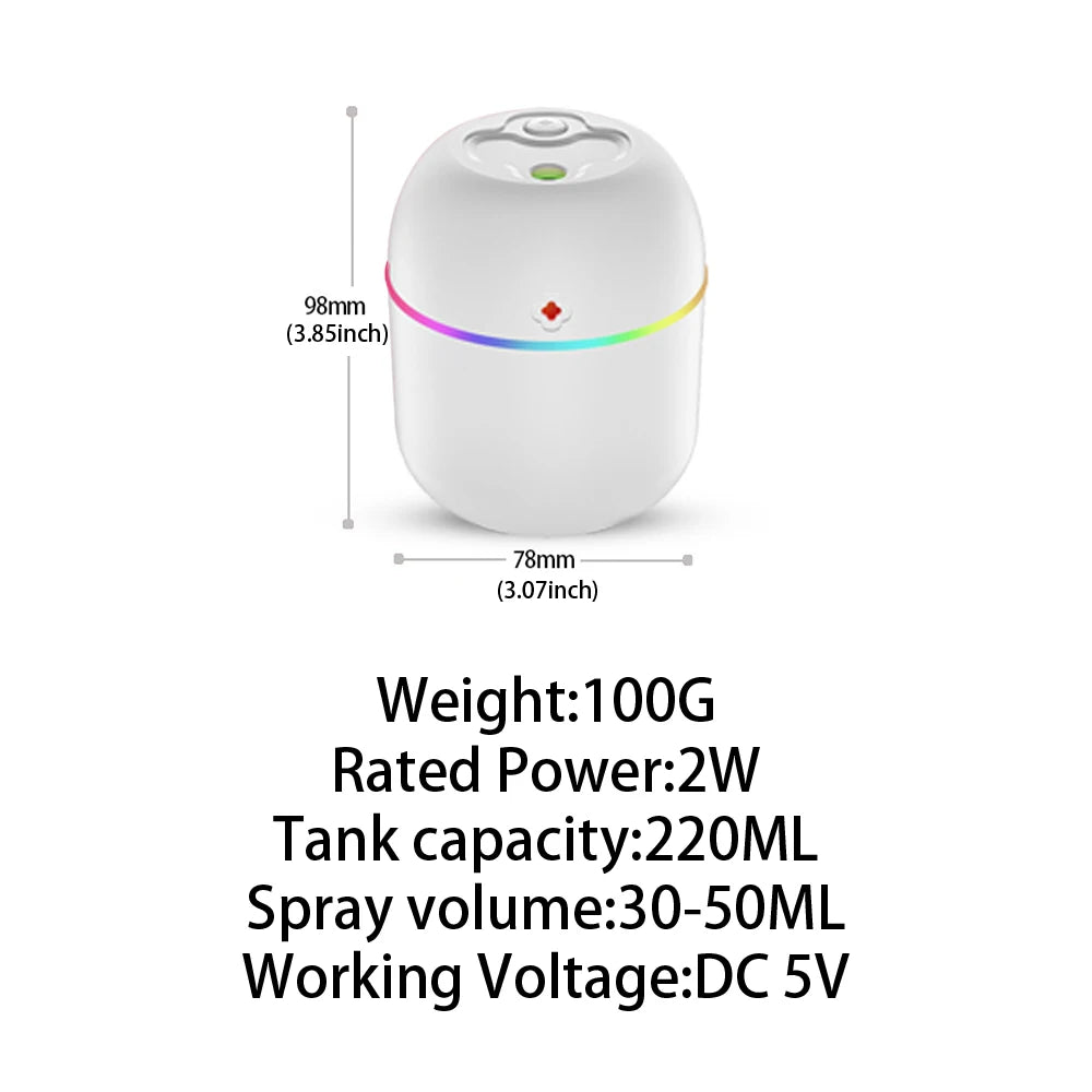 Mini Portable USB Air Humidifier – Silent Aroma Diffuser & Hydrating Atomizer for Home, Office & Travel